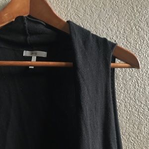 Black no sleeve cardigan sweater